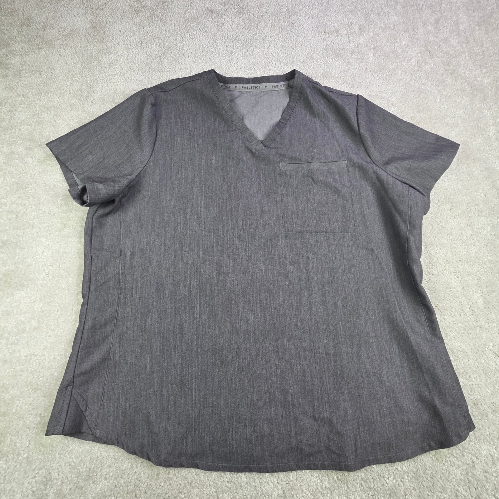 Fabletics Women's Vital Scrub Top Gray Size Xl Medical Dental Vet Tech